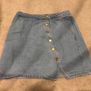 denim button down skirt